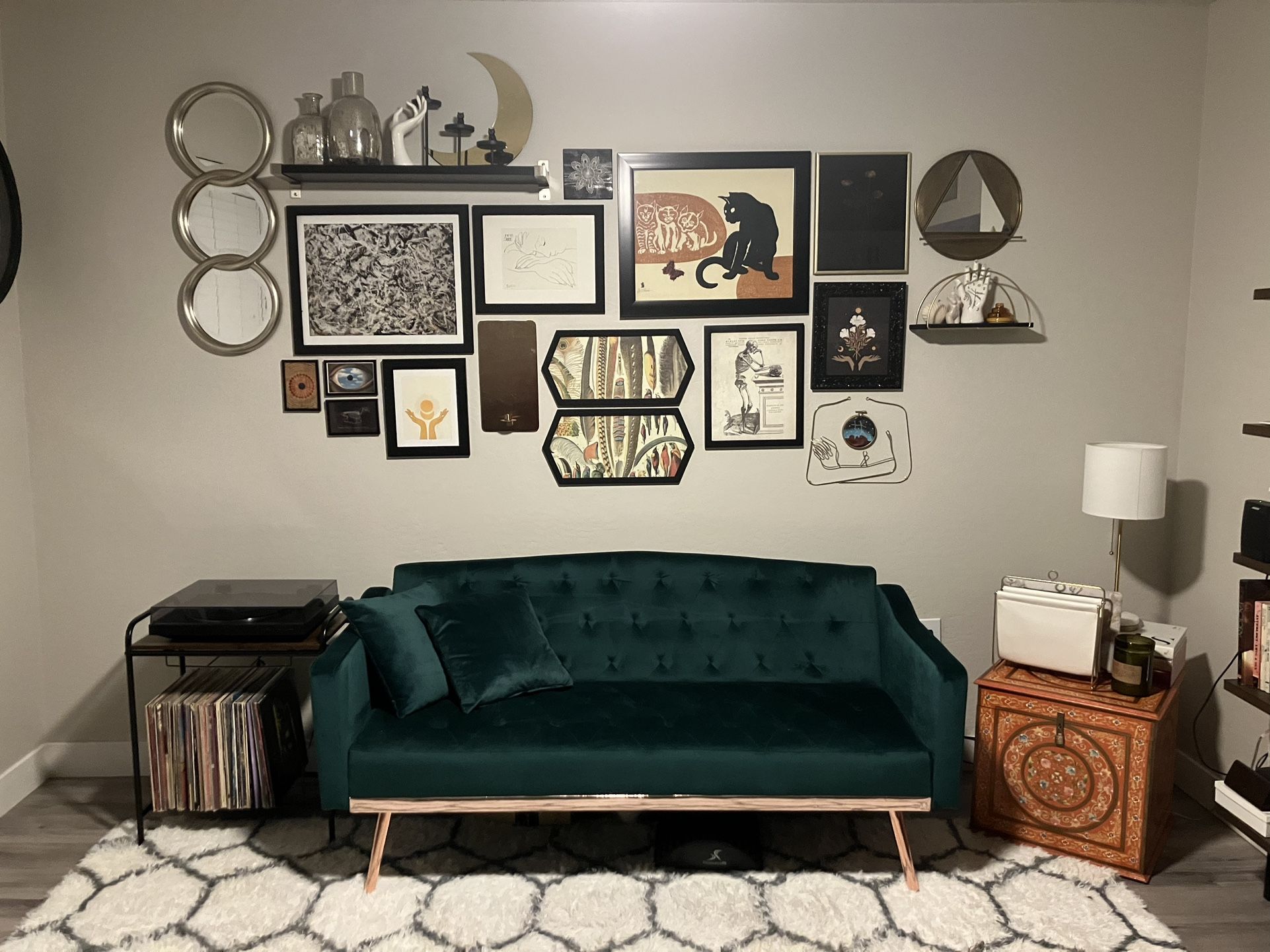 ***JUST DROPPED***Emerald Green Velvet Couch/Bed