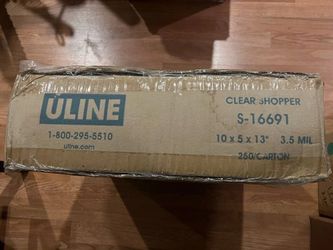 ULINE Clear Shopper 10”x5”x13” (250 Bags)