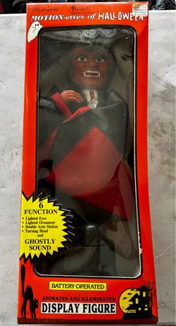 Vintage Telco Motion-ettes Halloween Vampire Dracula Animated Figure In Box NIB