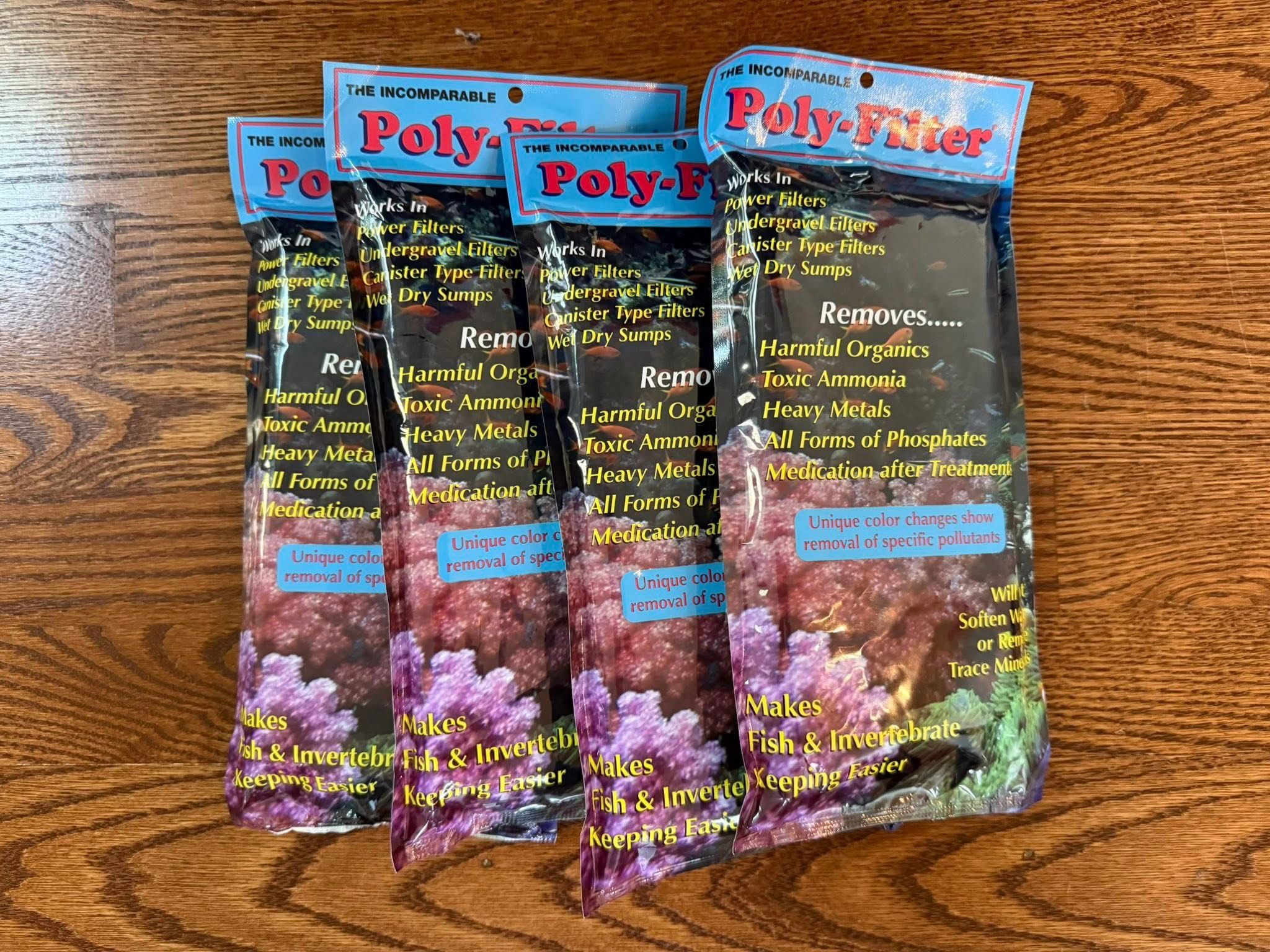 Poly-Filter Aquarium Filter 4”x 8” (4 total)