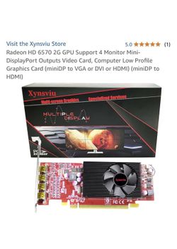 Radeon HD 6570 2G GPU Support 4 Monitor Mini-DisplayPort Outputs Video Card, Computer Low Profile Graphics Card (miniDP to VGA or DVI or HDMI) (miniDP