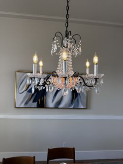 Brilliant Vintage Chandelier With Newly Installed LED Bulbs