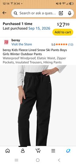 Boys snow pants size 14/16