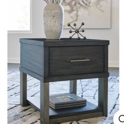 SET OF 2 END TABLES WITH PLUG STATION NEW IN BOX