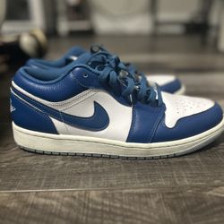 Jordan 1 Low white and blue trainers. Size US 10.5 #sneakers #lows