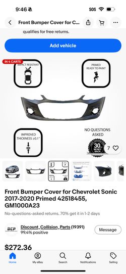 Chevrolet Sonic 2017-2020 Front Bumper Plus The Grill