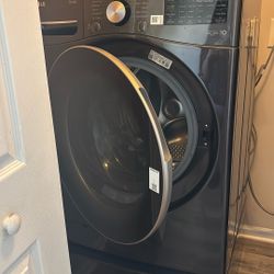 LG Thin Q Washer And Dryer With Pedal Stools
