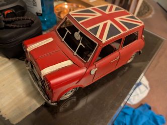 Metal Mini Cooper Sculpture 11" x 5" x 5" - For Display