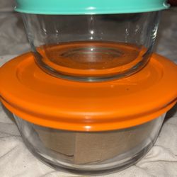 Pyrex Set Of 2 Glass Food Containers