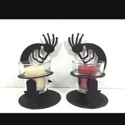 Kokopelli Dance Decorative Candle Holder Set