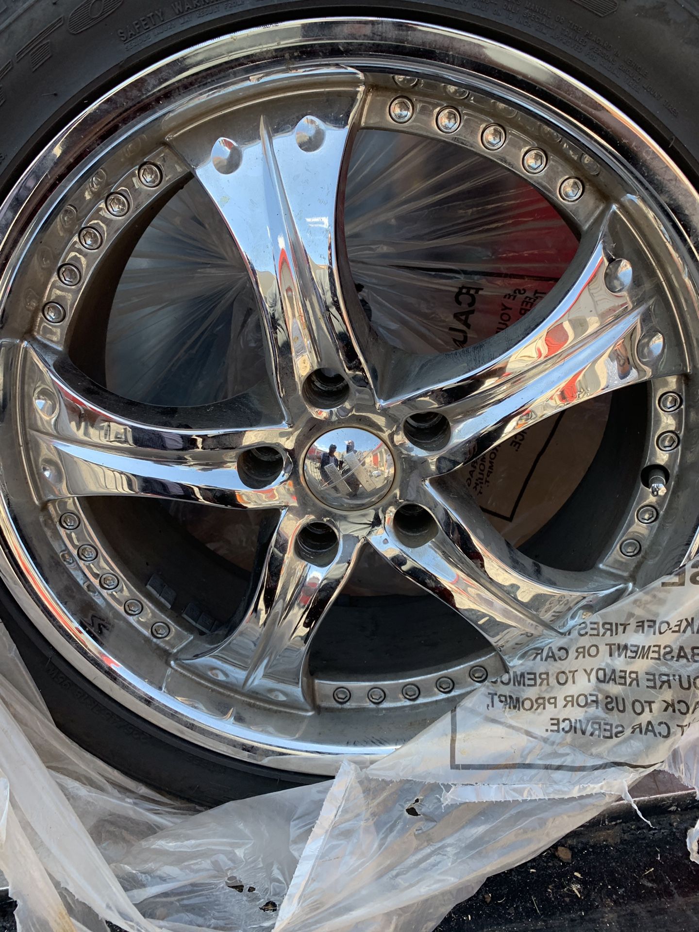 20” chrome universal 5 lug rims and tires