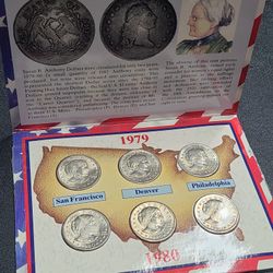 1979–1980 Susan B. Anthony $1 Complete 6-Coin Uncirculated Set P D S