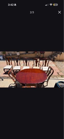 Cherry wood table and chair set
