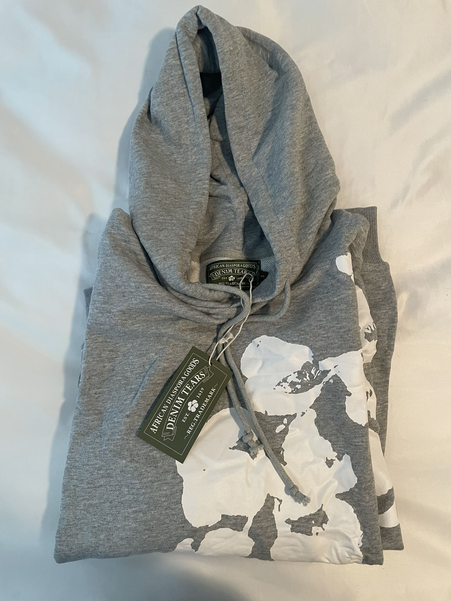 Denim Tears Big Cotton Wreath Sweatshirt 'Grey' Size S