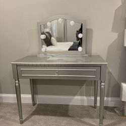Silver Vanity Desk