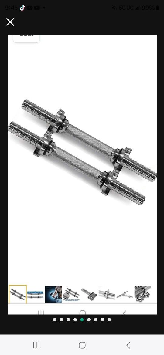 Yes4All Adjustable Dumbbell Bar 1 X14 inch Long Compatible with Adjustable Dumbbells 40lbs, 50lbs & 60lbs Pairs .