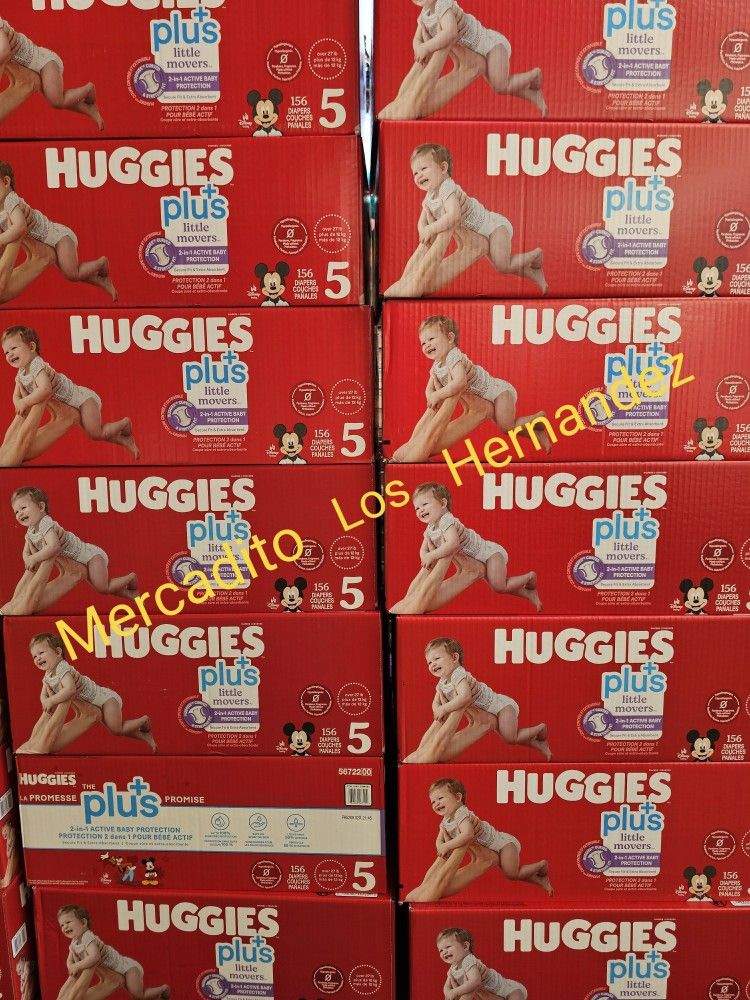 Huggies Size 5 Little Movers 156 Pañales Diapers❗️Nuevos Firm Price