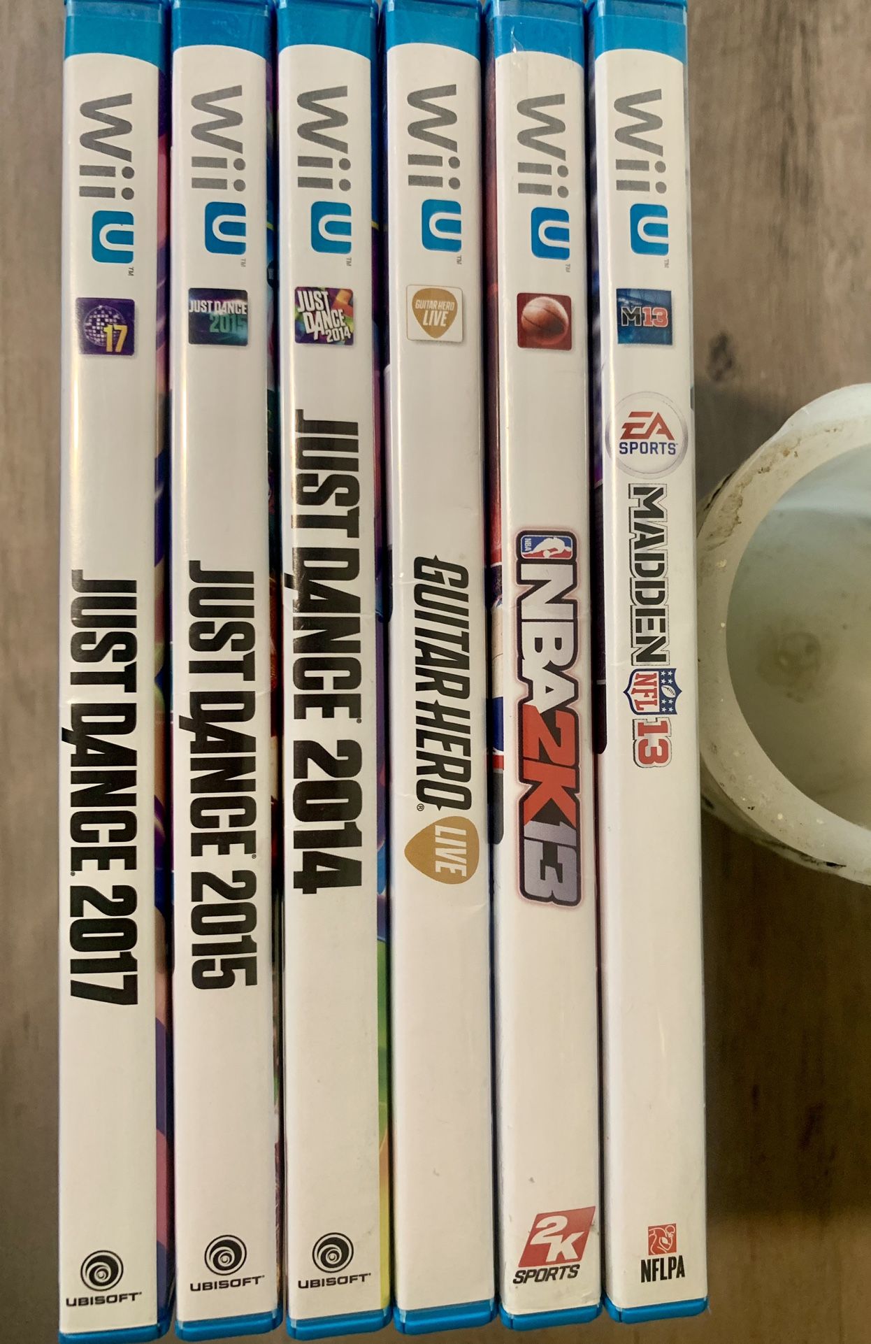 Wii Games (6) Madden,NBA2K,JustDance,Guitar hero