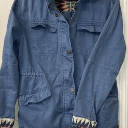 Roxy Winter Cloud Hooded Parka Women's Size M Blue Jacket Boho Twil