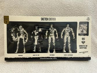 DC Multiverse McFarlane GHOSTS OF KRYPTON 4-PACK SKETCH EDITION Gold Label NEW