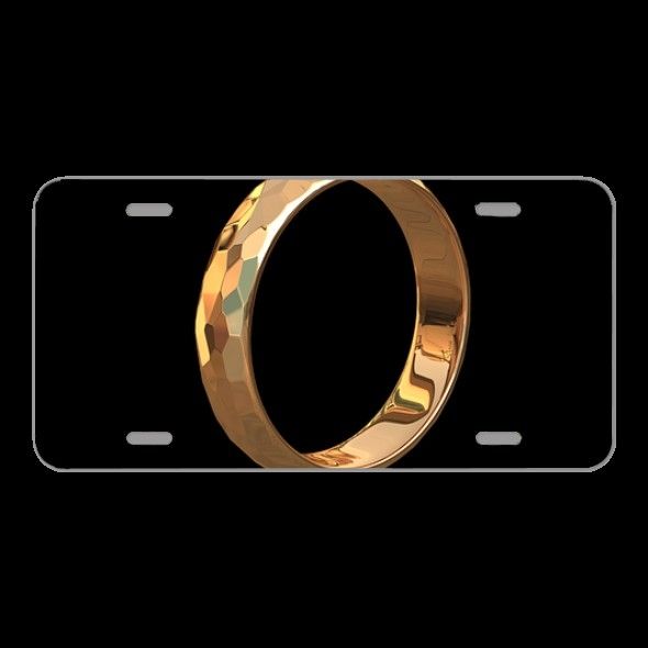 License Plate Novelty Car Front Ring Ornament Engagement Rings
