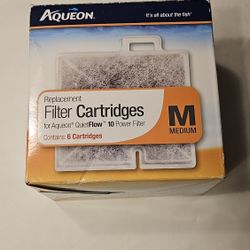 Aqueous QuietFlow Aquarium Power Filteration Replacement Filter Cartridges - 6 Cartridges - Medium