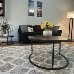 Living Room Set – Sofa, Coffee Tables, Rug, Floor Lamp (Great Deal!)