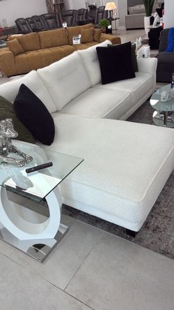 New sectional  white Boucle