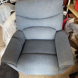 Blue recliner rocker chair motorized leg rest
