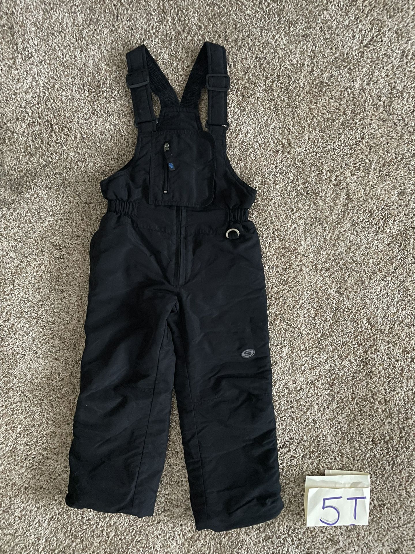 Slalom size 5 5T toddler black insulated ski bib snow pants suit kid child boy girl neutral color