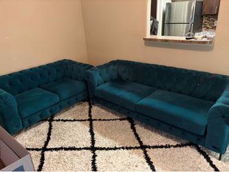 Two-Piece Couch Set (Turquoise)