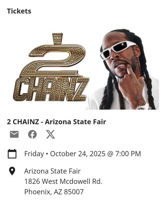 2 Chainz  Az State Fair Tonight 7pm