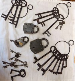 Antique Skeleton Keys and Padlocks Collection