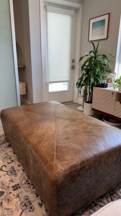 Robin Bruce Miles Collection Leather Ottoman