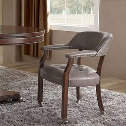 (New factory sealed, just opened to picture)
LEEMTORIG Dining Chairs with Casters and Arms, Accent Kitchen Table Chairs with Wheels, Roller Poker Tabl