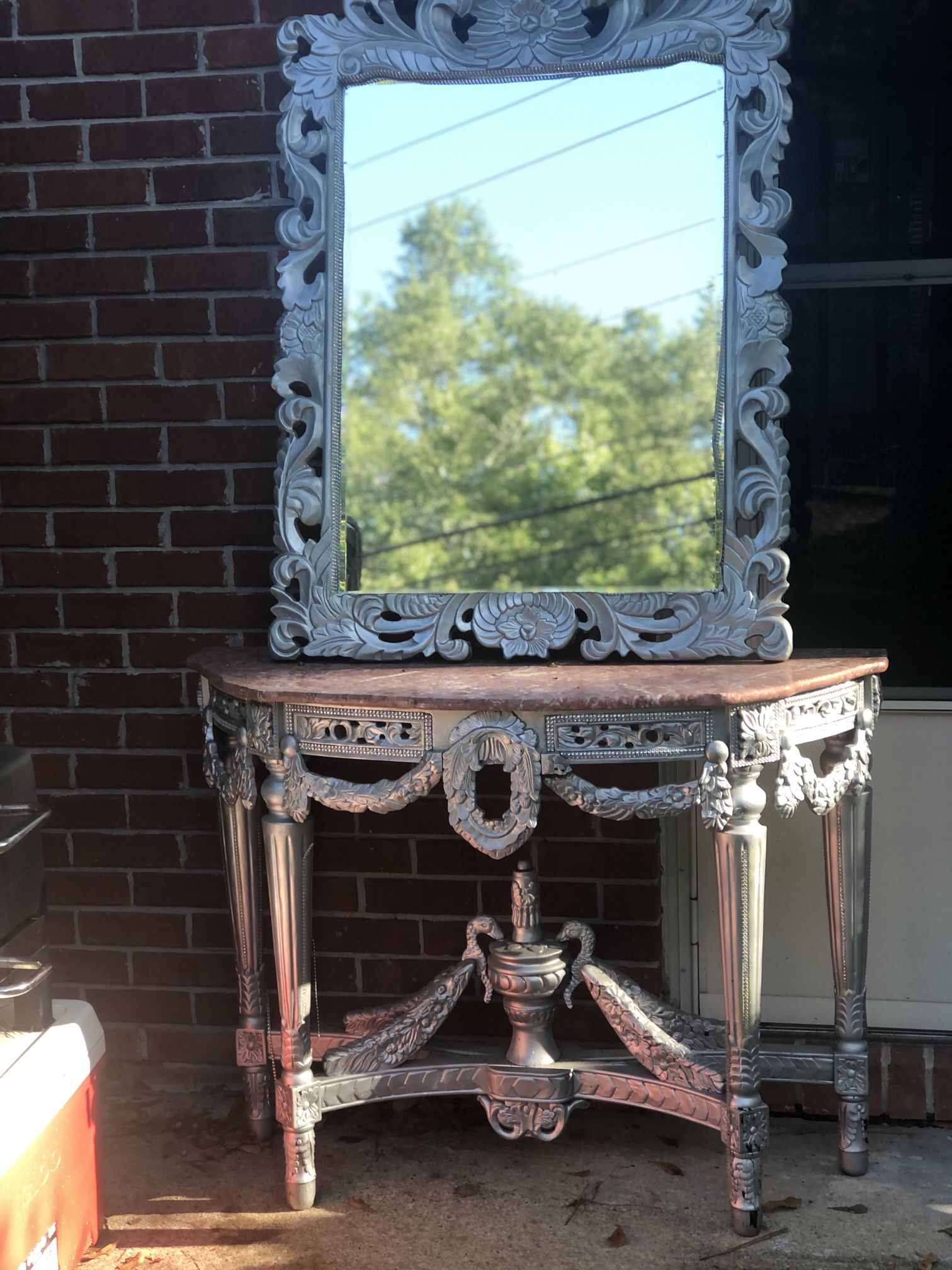 Marble Top Table w Mirror