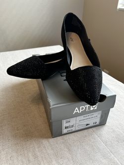 Women’s Dress Shoes Sparkle Toe Flats Black size 10