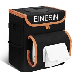 Car Trash Can with Tissue Holder - Leak-Proof Car Organizer and Storage Bag