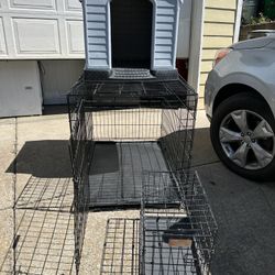 Large Dog Cage Plus Little Dog House And Cage 
