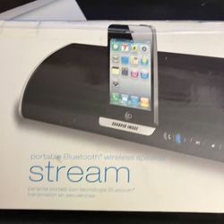 The Sharper Image Portable Bluetooth Wireless Speaker System Stream