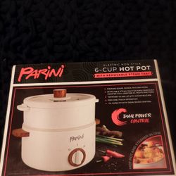 PARINI Eletric non-stick 6 -CUP HOT POT with removable steam tray  (Daul Power control)