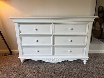 French Provincial White Wood Dresser