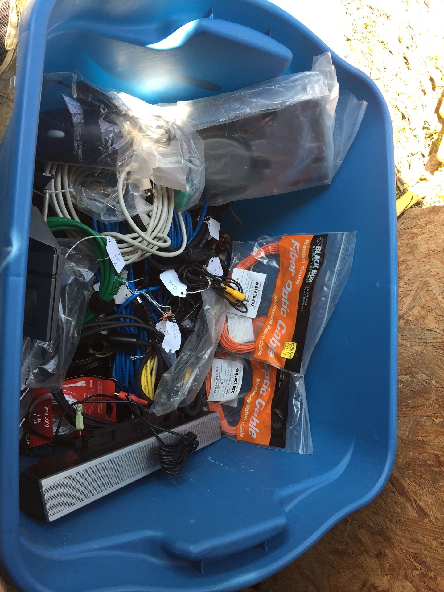 A lot of computers cords and others all for 55