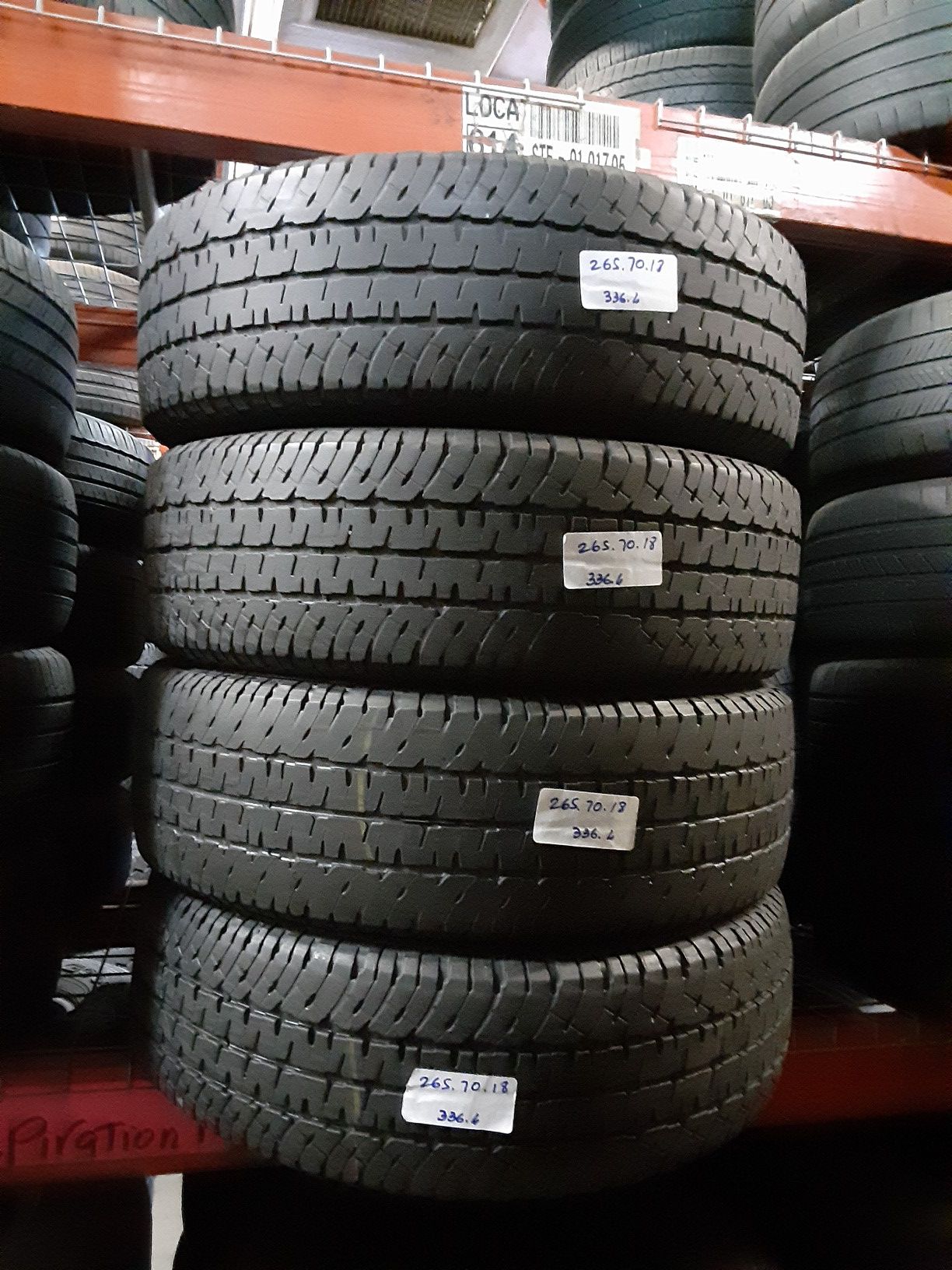LT265/70R18 MICHELIN LTX AT2 LOAD E 80PSi TIRES 265/70R18 MATCHING FULL SET USED TIRES 265 70 18
