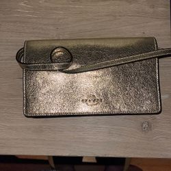 Coach Hayden  Gold Metallic Foldover Crossbody Clutch