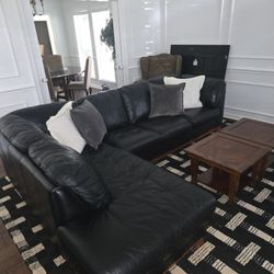Basset Leather Sectional 