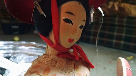WWII Antique Japanese silk doll in kimono