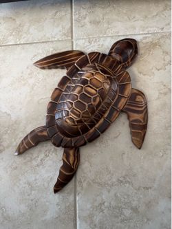 Wooden turtle art piece