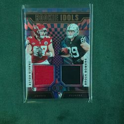 Travis Kelce Brock Bowers Dual Patch Rookie Raiders Chiefs Card