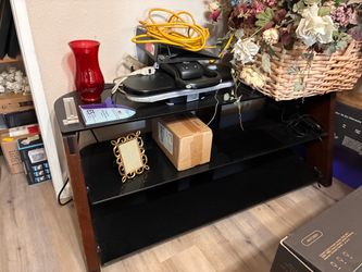 Black Glass TV Stand / Entertainment Center
